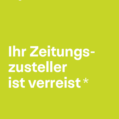 Zusteller verreist_Ztg_Vorderseite_590x830
